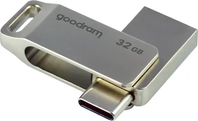 Zdjęcie produktu dla Goodram ODA3, 32 GB, USB Type-A / USB Type-C, 3.2 Gen 1 (3.1 Gen 1), 60 MB/s, Obrotowy, Srebrny
