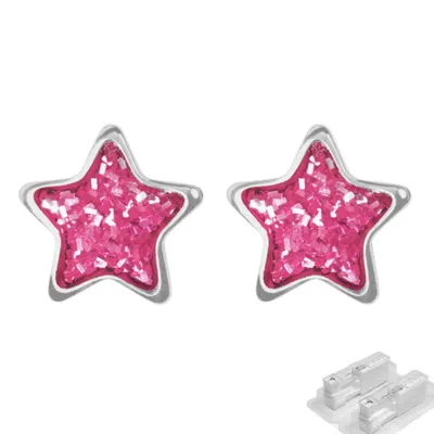Produktbild von Medizinische Ohrstecker: Erstohrstecker Studex 75 „Glitter Stern“ Pink