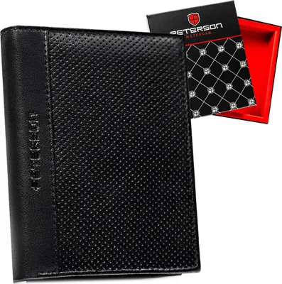 Obrázok produktu pre Peterson pánska peňaženka z prírodnej kože čierna RFID 12,5 cm