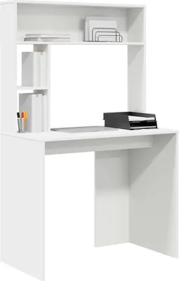 Produktbild von "2026 Aktion"Schreibtisch/Büro-Möbel - CLORIS - Computertisch moderner - mit Regal Weiß 91 x 50 x 149 cm Holzwerkstoff - NeuMöbel2504727