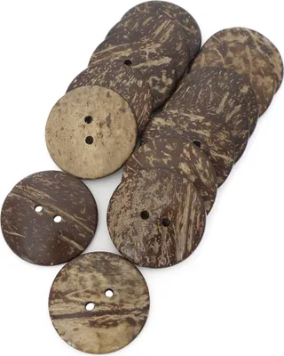 Produktbild von 10 Kokosholz Knöpfe braun 50 mm Holzknopf Knopf Kokos 2-Loch-Knopf