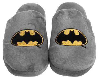 Produktbild von DC Comics Batman Hausschuhe für Damen und Herren - Uni Puschen Schlappen Slipper Pantoffeln Grau 40-41