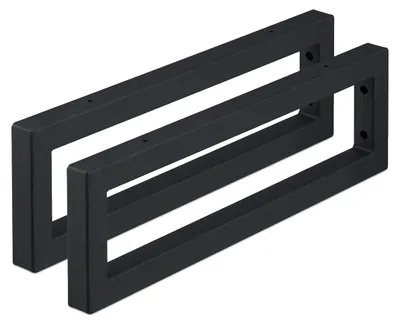 Image de Console murale Relaxdays, lot de 2, 50 cm, acier, support d'étagère pour lavabo et étagère murale, console rectangulaire, noir
