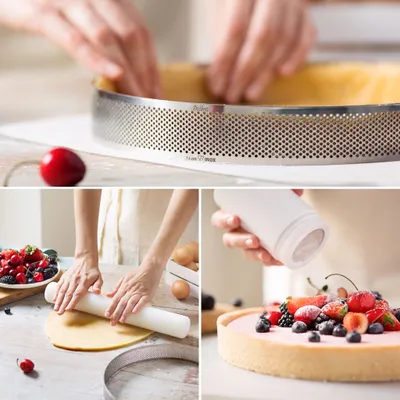 Obrázek produktu pro Nerezová forma na tartaletky kruh 15x3,5cm Microforata perforovaná