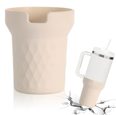 Produktbild von Silikon-Schutzhülle 1 Stück, Beige, Für 40oz Stanley H2.0 Und Quencher Adventure Tumbler, Rutschfest Und Stoßdämpfend