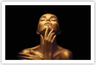 Produktbild von Poster - Poster ohne Rahmen - Gold Frau Stück - 91,5x61 cm - Wand Bild - Wanddeko - Wandbilder - Kunstposter - Wandposter - Bilder - Kunstdruck - Wanddekoration - Wandbild - P2XAA91x61-4573