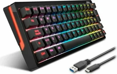 Produktbild von Krom Kreator, 60%, Kabelgebunden, USB, Mechanischer Switch, RGB-LED, Schwarz