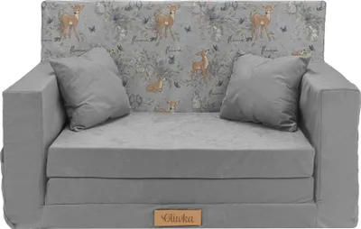 Image de Flumi Canapé enfant pliable en mousse avec housse amovible – Sofa convertible pour chambre ou salle de jeux