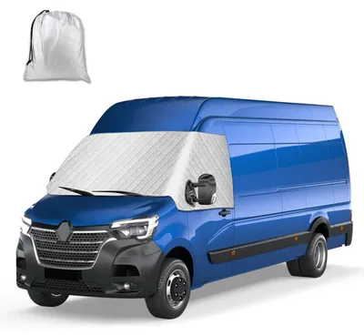 Image de Cache-pare-brise pour Renault Master et Opel Movano - Protection solaire, anti-neige, anti-verglas, protection pour toutes saisons