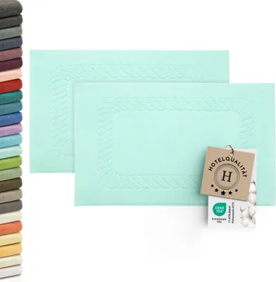 Produktbild von 2er-Set Badematten, Baumwolle,  50x70 cm, 740g/qm, mint