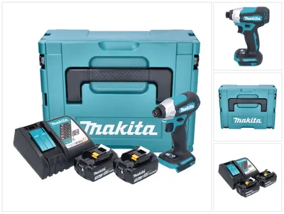 Image de Makita DTD 157 RFJ visseuse à chocs sans fil 18 V 140 Nm 1/4'' sans balais + 2x batterie 3,0 Ah + chargeur + Makpac