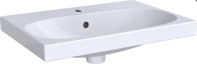 Obrázok produktu pre Geberit Waschtisch Acanto Compact mit Hahnloch mit ÜL 600x420mm weiß-alpin