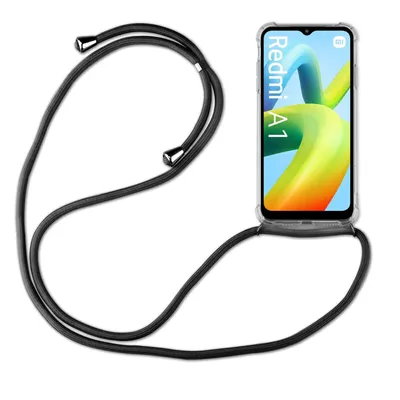 Produktbild von Handykette für Xiaomi Redmi A1 Handyhülle mit Band Hülle mit Kordel Handy Tasche Schwarz