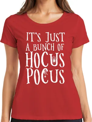Immagine prodotto di E' solo un mucchio di Hocus Pocus Halloween Hexe Spinnennetz Retro Damen T-Shirt, Rot, XL