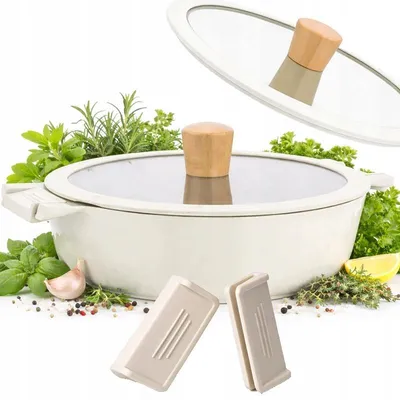 Produktbild von Großer Marmortopf mit Deckel, 28cm, Induktion
