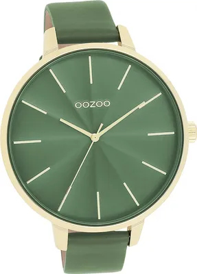 Produktbild von Oozoo Leder Damen Uhr Analog Quarzuhr Armband grün Timepieces D2UOC11349