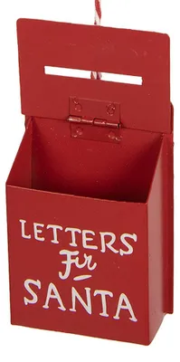 Produktbild von Clayre & Eef Weihnachtsanhänger Briefkasten 5x3x8 cm Rot Metall