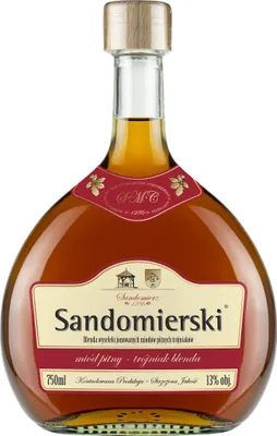 Produktbild von Sandomierski Blenda Trójniak-Honig (Drittel) 0,75L | Met Honigwein Metwein Honigmet | 750 ml | 13% Alkohol | Polnische Produktion | Geschenkidee | 18+