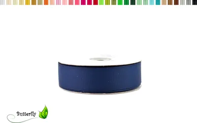 Produktbild von 25m Rolle Ripsband 25mm, Farbauswahl:dunkelblau / navy 370