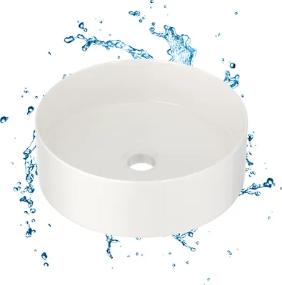 Produktbild von Waschbecken Rund Aufsatzwaschbecken Weiß Waschtisch klein Gäste WC Bad