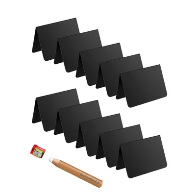 Produktbild von Vorteilspack 10x Tischkreidetafel „Dachform" + 1 Kreidestift und passendem Spitzer