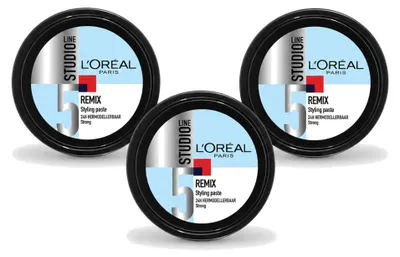 Zdjęcie produktu dla 3 sztuki pasty do stylizacji włosów L'Oréal Paris Studio Line Remix - mocne utrwalenie - 150 ml - zestaw ekonomiczny