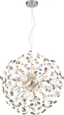 Image de Lampe LED suspendue, 9 flammes, cristaux, fumé clair, D 60 cm