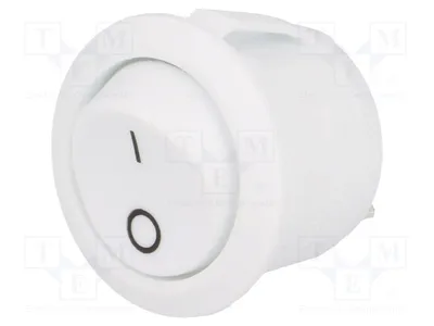 Zdjęcie produktu dla 1 sztuka, biały, pozycja: 2, brakujące elementy, 6A/250VAC, przełącznik OFF-ON, obudowa: biała, model: R13112AWW076B, wajpa