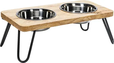 Produktbild von Designed by Lotte Linga - Dinerset Katze - Holz/Metall - Inkl. 2 Napfen