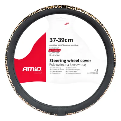 Zdjęcie produktu dla Pokrowiec nakładka na kierownicę samochodową M 37-39cm SWC-43-M AMIO-02984