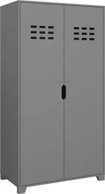 Produktbild von Kleiderschrank mit 2 Türen aus grauem MDF