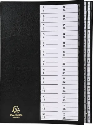 Image de Exacompta Trieur 26 compartiments Alphanumériques A4 Noir 621226E