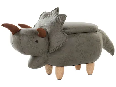 Obrázek produktu pro BELIANI Zvířecí stolička zelená polyesterová pěnová guma dřevo 56 x 92 x 42 cm moderní vzhled kůže dino úložný prostor dětský nábytek dětský pokoj