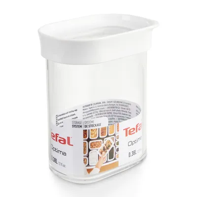 Obrázek produktu pro Tefal Optima N1140810, Krabice, Další, 0,38 l, Průhledná, Bílá, Plast, Styren metyl metakrylát (MS), Plast