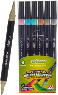 Produktbild von Cricco Doppelseitige Metallic Brush Pens 6-Farben Etui CR385K6