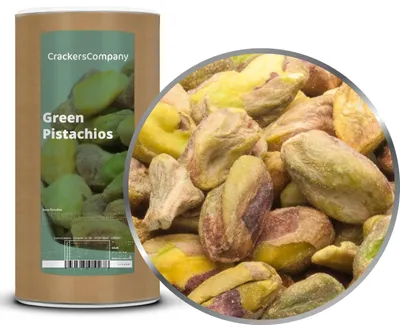 Produktbild von CrackersCompany Grüne Pistazien (Green Pistachios), Membrandose 600 g