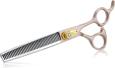 Produktbild von 7 Zoll Japanische rostfreie Stahl 440C professionelle Ausdünnschere - Schere für Hunde mit Diamantschraube - 40 Zähne Effilierschere Effilierschere Hund