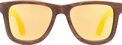 Produktbild von Bonizetti Herren Sonnenbrille Bambus Braun Glasfarbe gelb MADRID - 143mm Männer, Sunglasses, Sommer Accessoires, Naturmaterialien