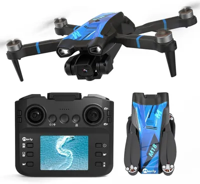 Image de Quadricoptère M18LCD avec caméra 1080P, objectif réglable à 45°, moteur sans balais, démarrage/atterrissage en une touche, FPV, pliable, pour adultes