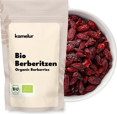 Produktbild von Kamelur 1kg BIO Berberitzen getrocknet in Rohkost-Qualität - BIO Trockenfrüchte