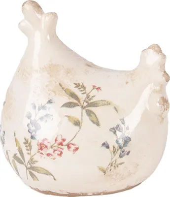 Produktbild von Clayre & Eef Dekorationsfigur Huhn 12x11x13 cm Beige Keramik