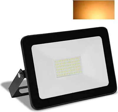 Produktbild von Clanmacy 50W Warmweiss LED Strahler Aussenstrahler Flutlichtstrahler IP65 Wasserdicht LED Scheinwerfer 3000K 4000LM fuer Garten, Garage, Spielplatz, Party