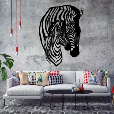 Produktbild von Zebra Metal Wall Art – 27"x19"/68x49 cm / Gold
