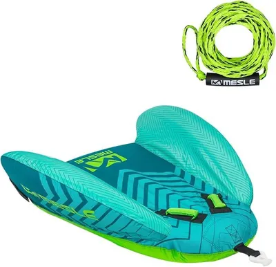 Produktbild von Funtube Cruzer, Set mit Leine, 1 Person, Wasserreifen für Kinder & Erwachsene, Towable Tube aufblasbar Wassersport, Schleppring für Boot & Jetski, Schleppreifen zum Ziehen