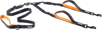 Obrázok produktu pre Súprava dvojitého vodítka pre psov, 50 cm, pre dvoch psov, čierna, nylon