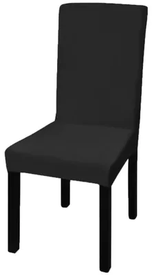 6 Stretch-Stuhlbezüge schwarz für Esszimmerstühle