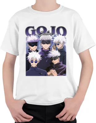 Immagine prodotto di Gojo Satoru Jujutsu Kaisen Blindfold Bianco Capelli Anime Regalo Maglietta Unisex Bambini, Bianco, 104