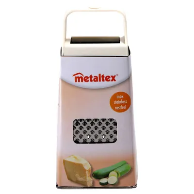 Produktbild von Metaltex 19.46.07, Box Reibe, Edelstahl, Weiß, Acrylnitril-Butadien-Styrol (ABS), Edelstahl, Acrylnitril-Butadien-Styrol (ABS), 1 Stück(e)