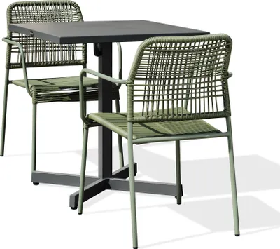 Image de Ensemble repas de jardin 2 places en acier