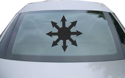 Produktbild von Indigos UG - Aufkleber Heckscheibe & Motorklappe DE2310 - schwarz - 600x600 mm - Chaosmagie - Auto Scheiben Fenster Heckklappe Tuning Racing JDM - Die cut